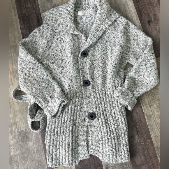ALPS Grey chunky belted  Cardigan Sweater M - Picture 1 of 2